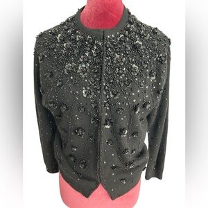Vintage Barbara Lee Passport Collection Beaded Angora Lambswool Sweater